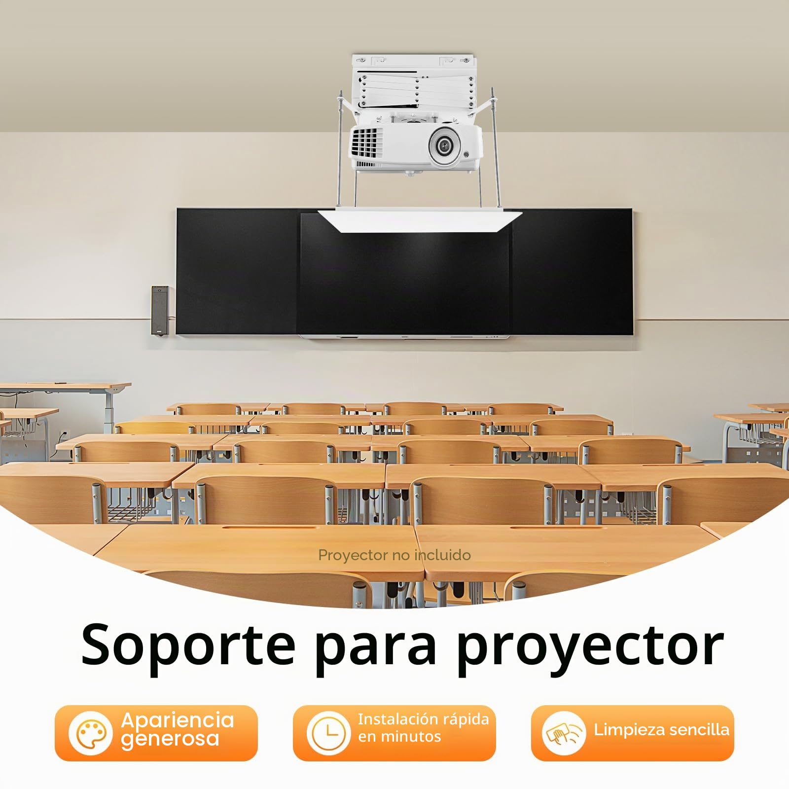 Proyector de techo plegable invisible | Soporte de proyector motorizado con mando a distancia | Soporte de techo oculto para escuelas, salas de conferencias | Capacidad de carga: 10 kg