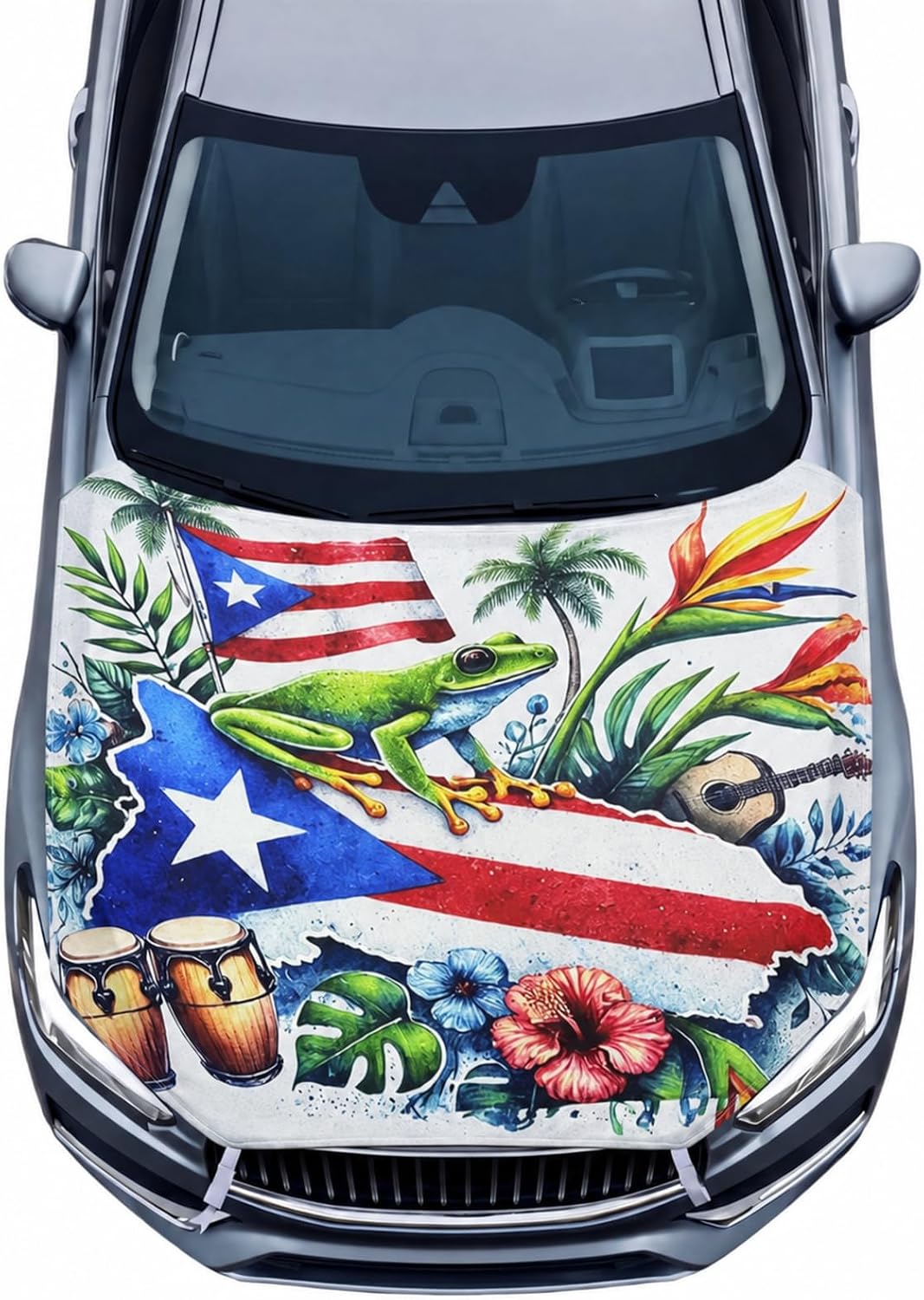 1 Pack Mexico Flag Car Hood Cover 63 x 47 Inch Car Hood Cover