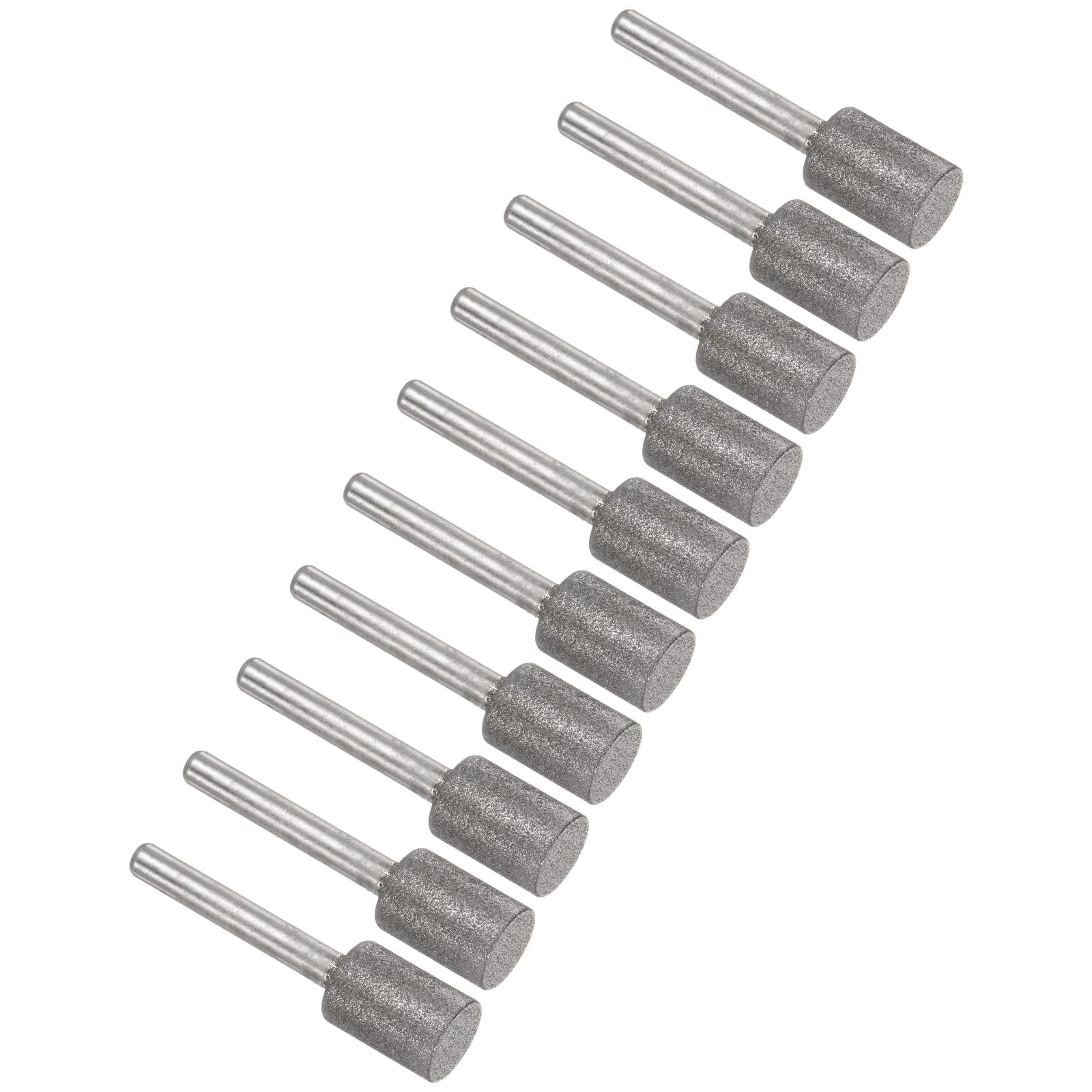Kozelo 10pcs Diamond Grinding Bit - [14mm Dia 120 Grtis] Cylinder Head Carving Drill Bits Rotary Tool for Carving Polishing Use | 6mm Round Shank
