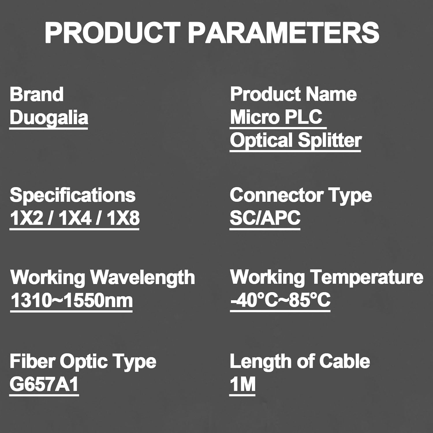 SC-APC 1X4 PLC Fiber Optic Splitter 0.9mm G657A1 Singlemode Fibe Pigtail - Image 7