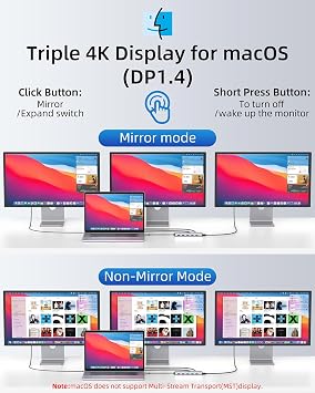 USB C Docking Station 3 Monitors 13 in 1 Docking Station Laptop Dual