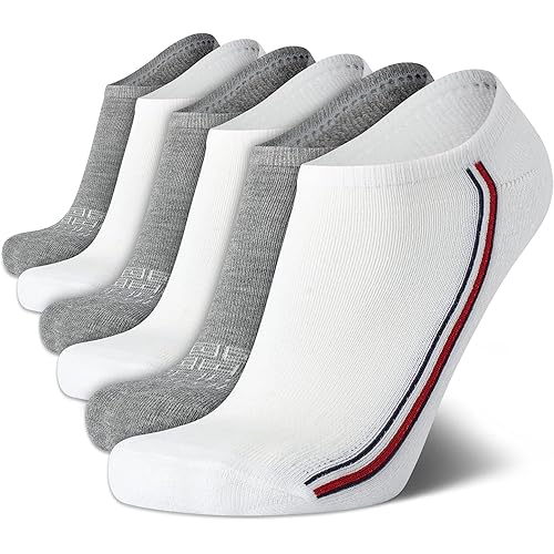 Tommy Hilfiger Men's Athletic Socks - Cushion No Show Ankle Socks (6 Pack)