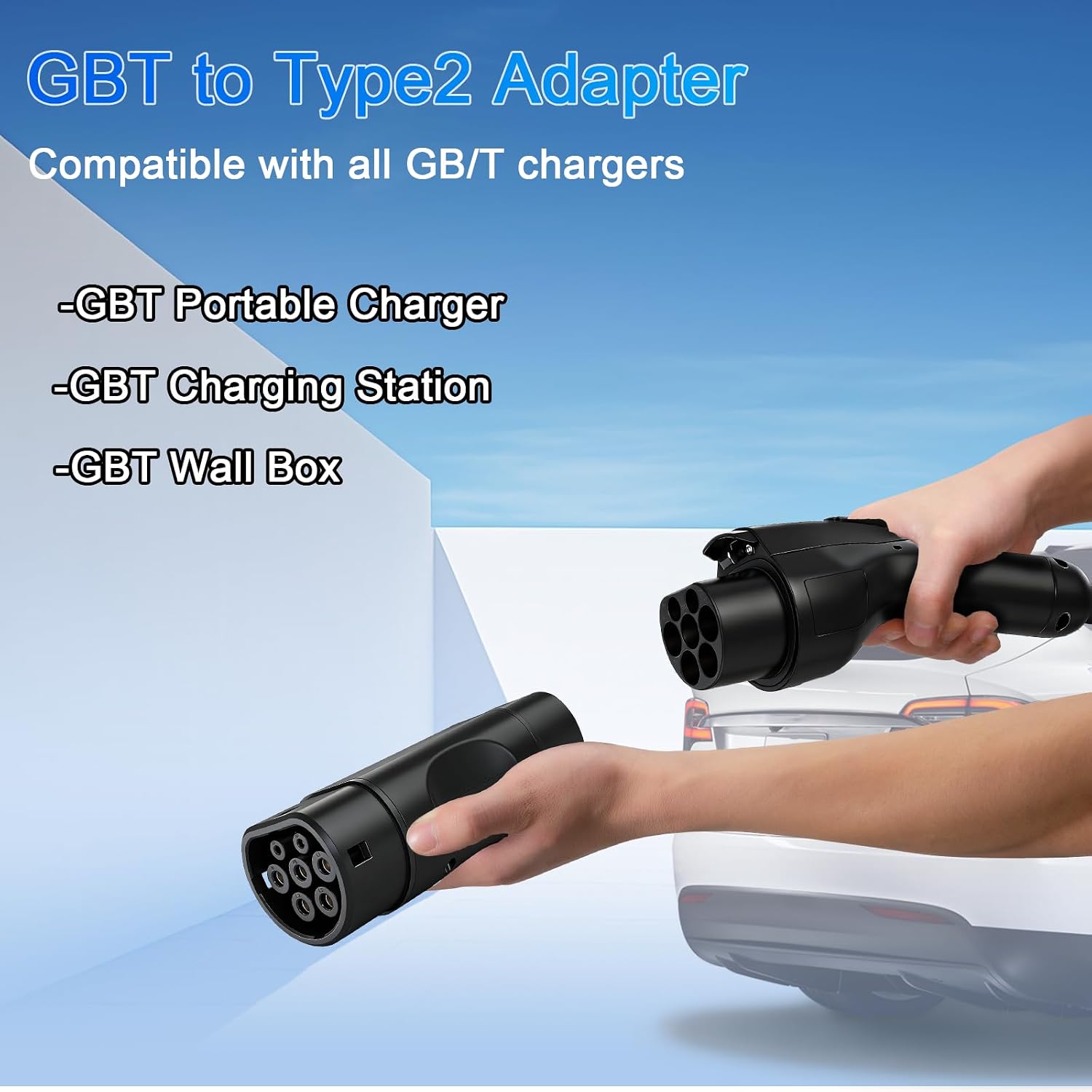 GBT to TYPE2 Adapter AC 32A 3 Phase 7.2kW EV Charging Adapter