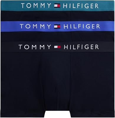 Tommy Hilfiger Herren 3er Pack Boxershorts Trunks mit Logobund