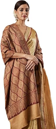 Compatible With Pashmoda Women Shabnam Kashmiri Jamawar Woven Shawl Size 101X203 CM
