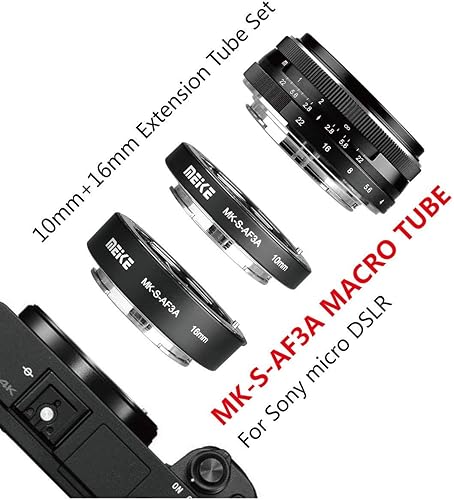 Miniatura 6 de MEIKE MK-S-AF3A Anillo adaptador de tubo de extensión macro de enfoque automático de metal (0.394 in+0.630 in) para Sony sin espejo E-Mount FE-Mount