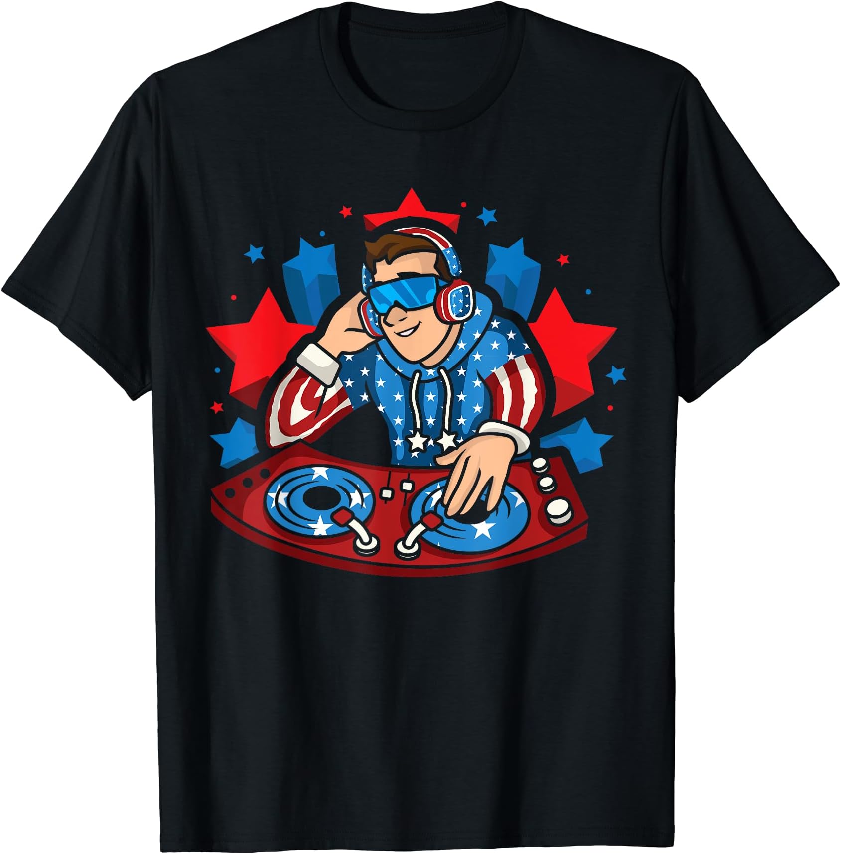 DJ American Flag Music Lover USA Lover USA Skin T-Shirt