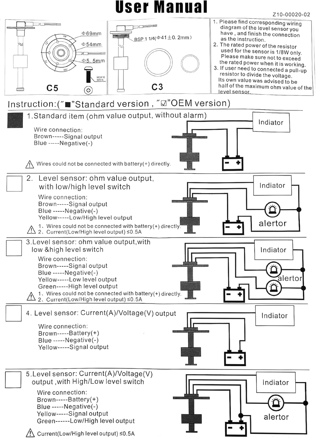 Motoforti Universal Marine Fuel Sending Unit Float Replacement Fuel Gauge Gas Tank Diesel Water Level Sender Unit Sensor, 17" 430mm, Anti-Corrosion, Stainless Steel, Silver Tone