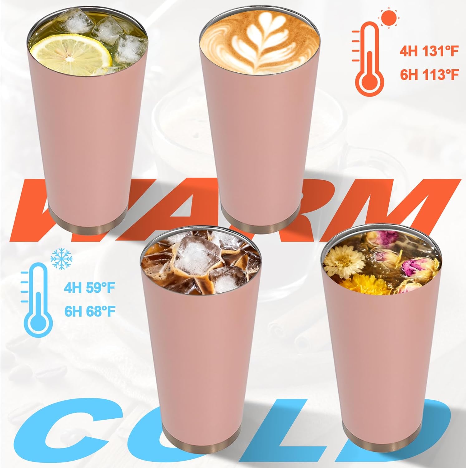 Insulated Coffee Tumbler 17.9oz 530ml Travel Coffee Mug 316 Stainless Steel Dual Drink Openings Leakproof Lid Reusable Insulated Coffee Mug Hot and Cold Ideal Travel Mug for Coffee Lover Daily - Image 7