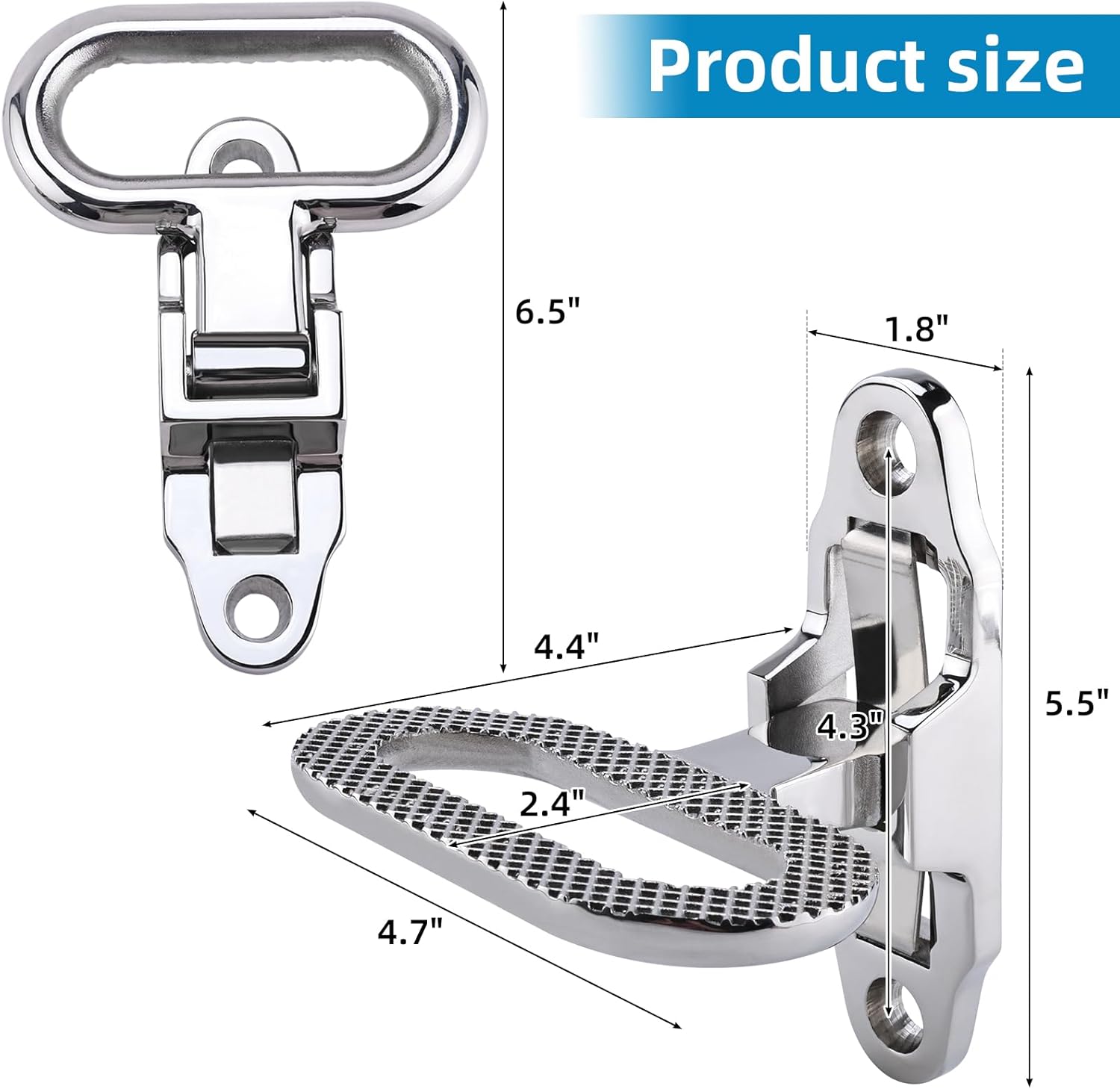NovelBee 2pcs Stainless Steel Folding Steps with Screws,Multi-Purpose Folding Mast Step,Safety Fold Down Grab for Boat,Yacht,Trailer,Truck,Rv,Camper