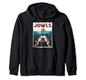 Funny English Bulldog Jowls Burger Bully, Dog Mom, Dog Dad Zip Hoodie