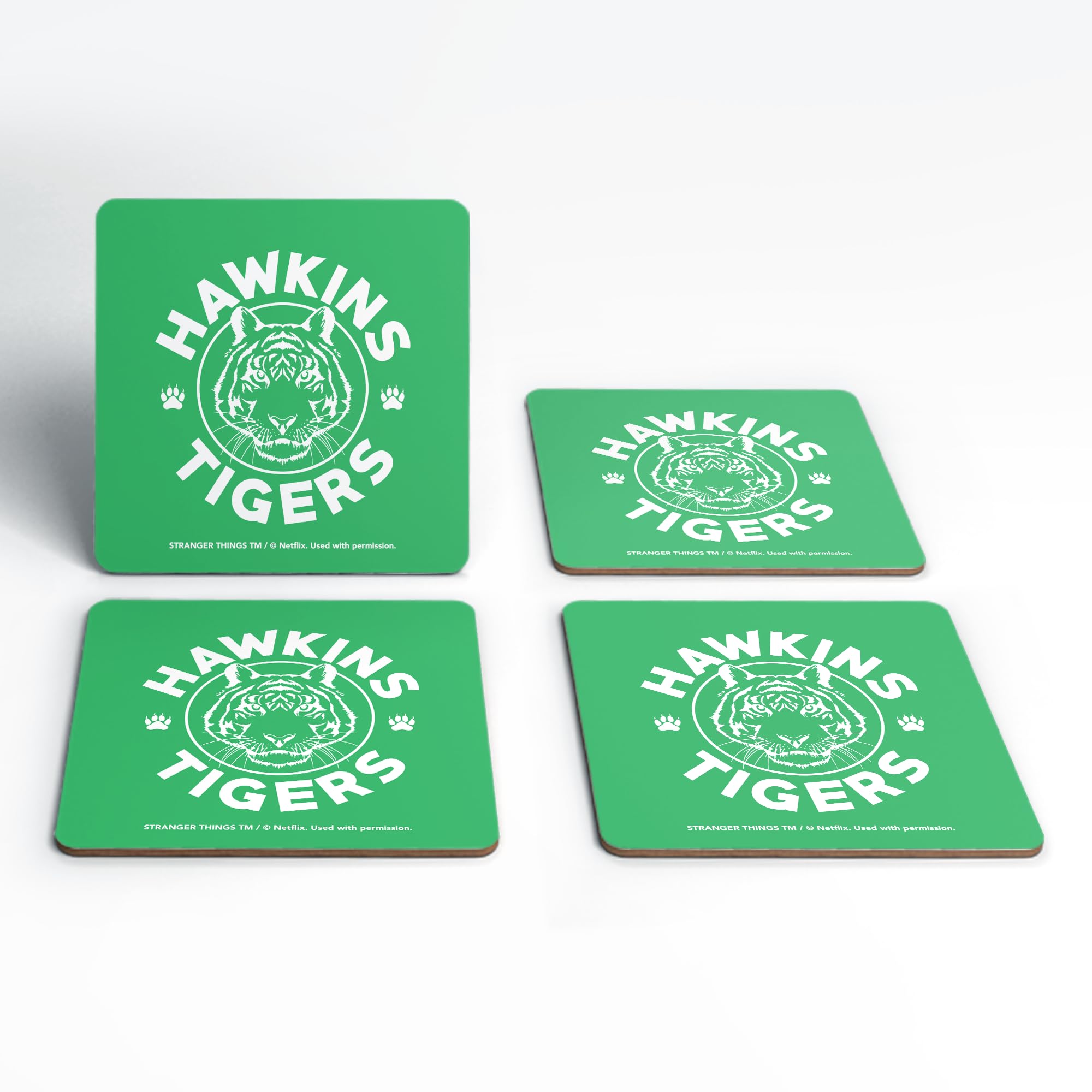 Zavvi Multicolor Stranger Things Hawkins Tigers Coaster Set