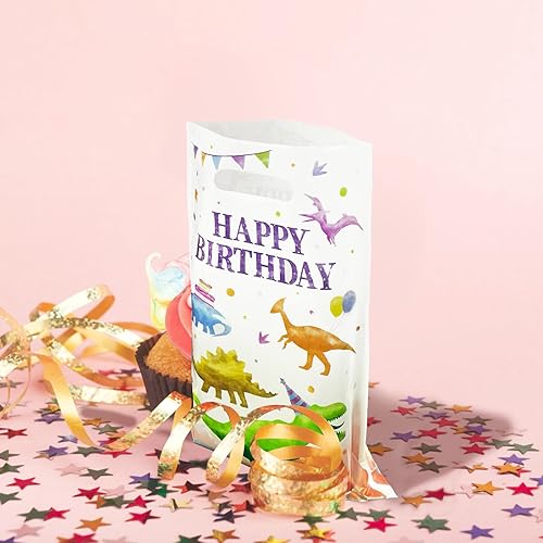 Miniatura 4 de Kopokita 30 bolsas de regalo de cumpleaños de dinosaurio de acuarela, bolsas de regalo para fiestas, bolsas de golosinas para niños y niños