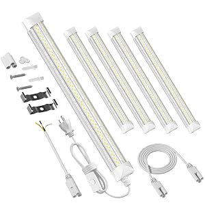 4 Pack 2ft Led Shop Lights 6000k 40w 5600lm 24 Inch Led Light Fixture Power Cord Wth on