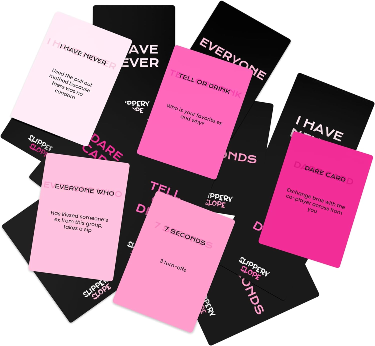 SLIPPERY SLOPE The Ultimate Girls Night Party Game - 5 Topics, 5 Times The Fun - Hilarious Drinking Game for Fun Girls Nights, Bachelorette and Birthday Party