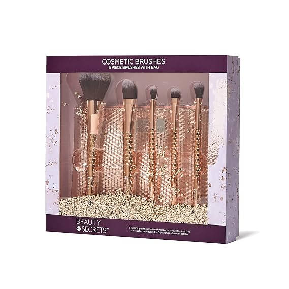 Beauty Secrets Rose Gold 6 Piece Cosmetic Brush Set