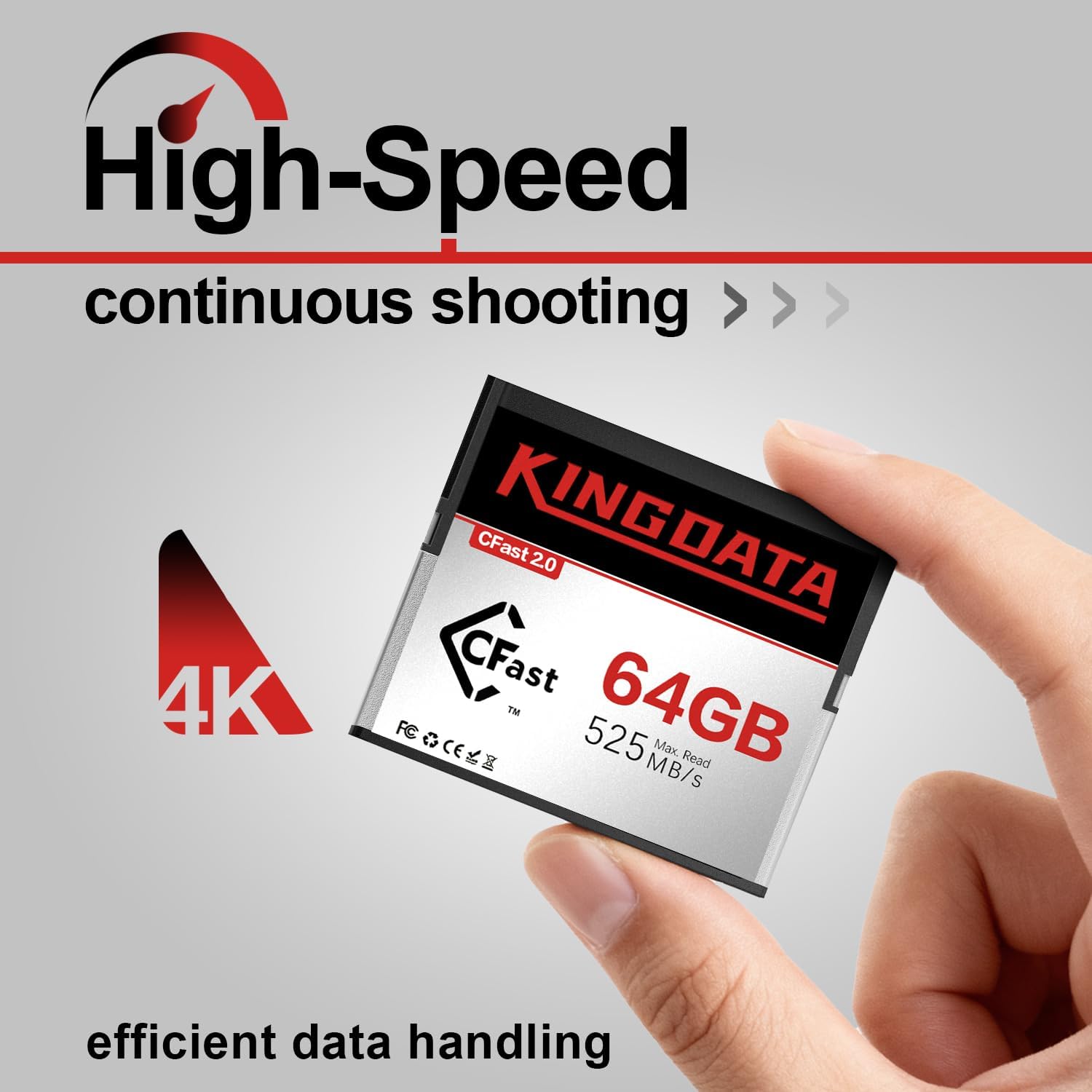CFast 2.0 Memory Card 64GB High-Speed for 4K Video & HD Recording Compatible with Professional Cameras