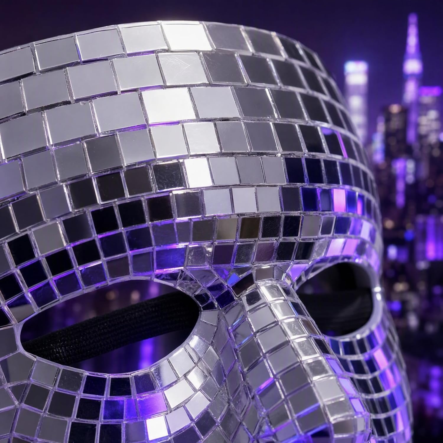 Cabilock Silver Mirror Mask for Adults, Reflective Halloween Costume Mask
