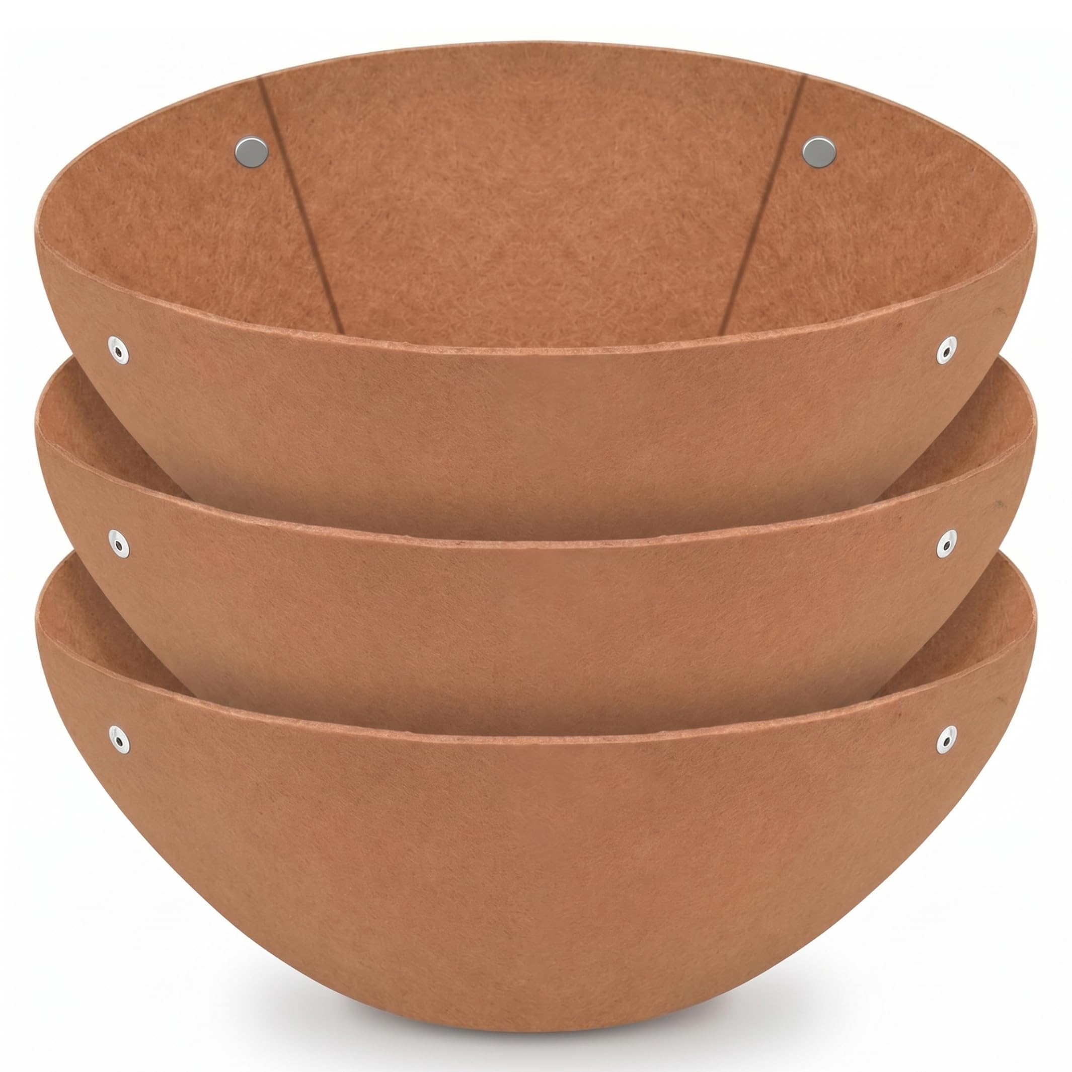 Sjfbebsy Hanging Basket Liners, 3-Pack Felt Fabric Planter Liners for 12inch Outdoor Hanging Metal Baskets Brown, Planter Inserts for Large Pots