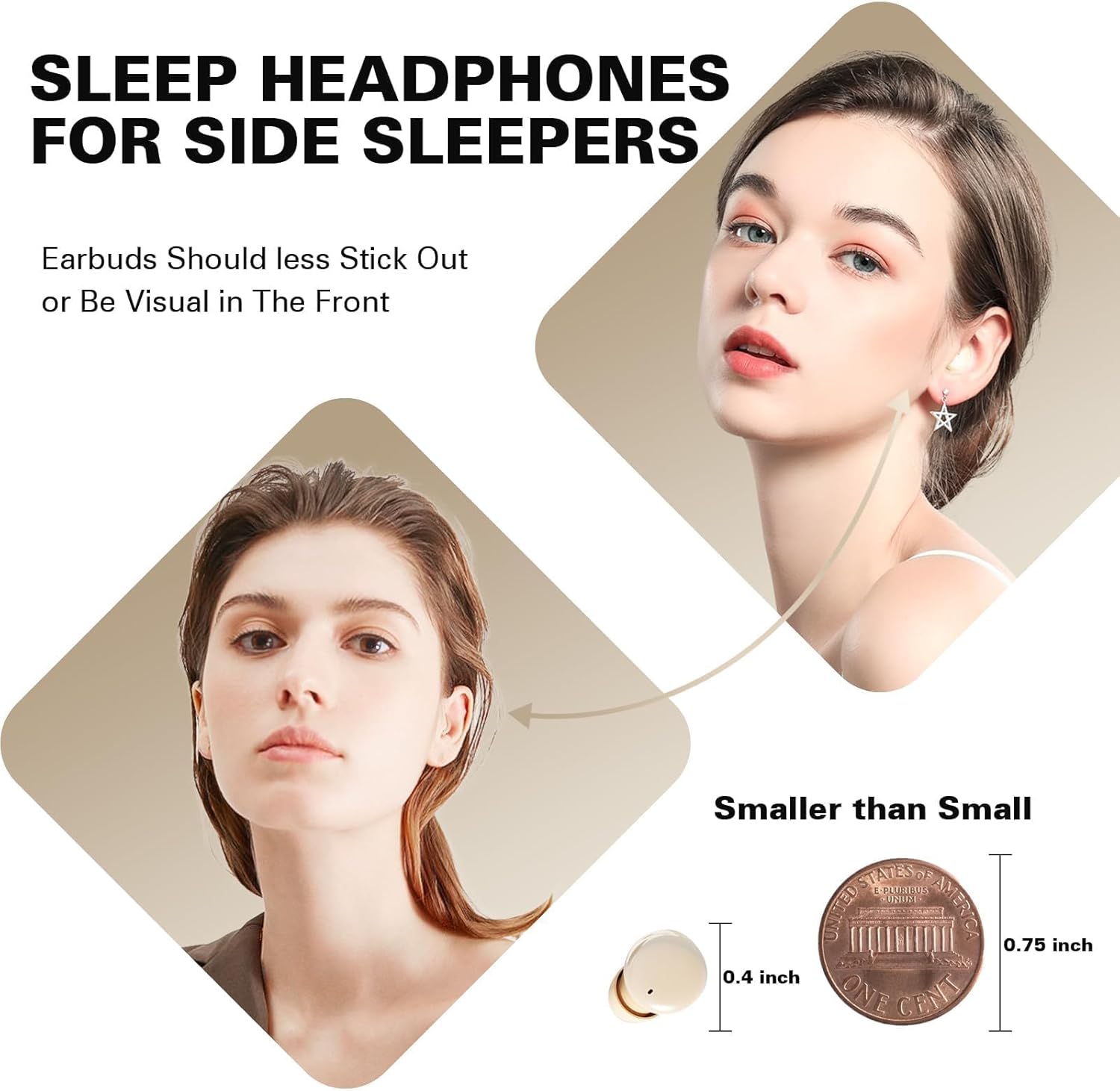 Wireless Sleep Earbuds On Side Wireless Invisible Small Bluetooth Smallest Earbuds for Sleeping Noise Cancelling Ear Buds Sleeping Earplug Headphones Sleep Earphones Headphones for Side Sleepers