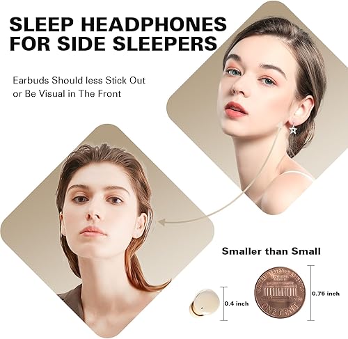 Miniatura 2 de Auriculares inalámbricos para dormir en el costado, inalámbricos, invisibles, pequeños, con Bluetooth, para dormir, con cancelación de ruido,
