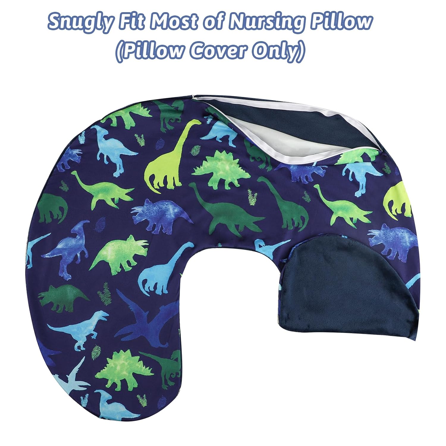 Nursing Cover 1 Pack, Stretchy Removable Breastfeeding Pillow Cover, Ultra Soft Snug Fits On Newborn Feeding Pillow Case for Baby Girls/Boys, Dinosaur