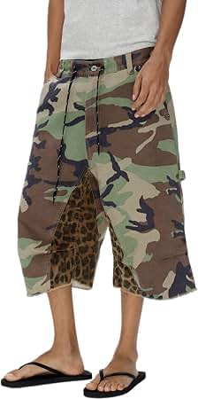Amazon.com: FCOOLYEET Camo Jean Shorts Y2k Baggy Jorts Grunge