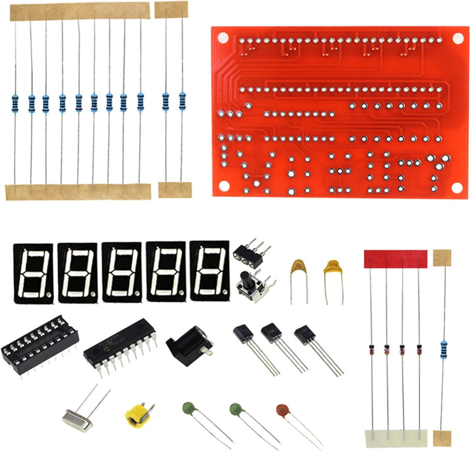 Unassembled Frequency Tester Bulk for DIY, 1Hz-50MHz Frequency Counter with Digital Display