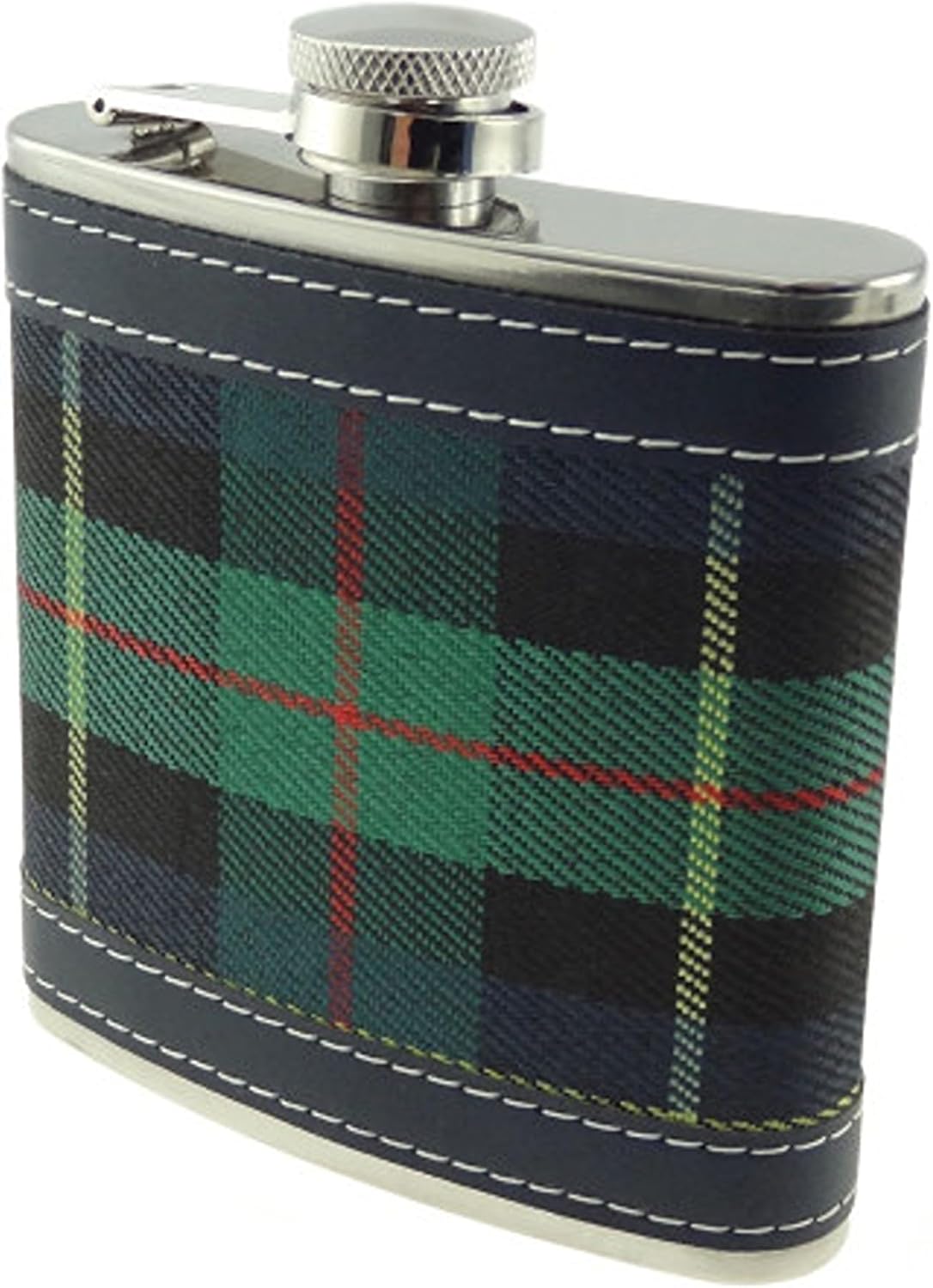 Hip Flask Black Trim Royal Stewart Scottish Tartan Drinking Tool Gift 6oz