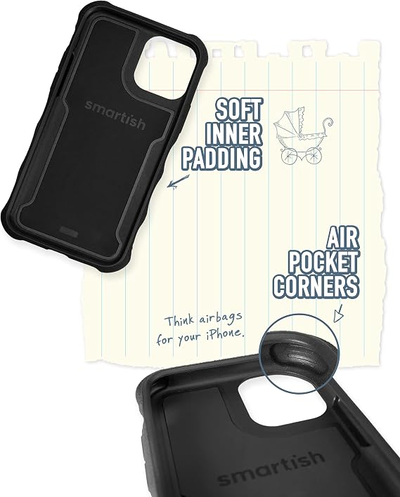 Smartish iPhone 11 Pro Max Armor Case - Gripzilla Heavy Duty + Protection Slim Tough Grip Cover - Black Tie Affair