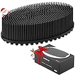 Metene Silicone Exfoliating Body Scrubber with Loop, Body Scrubber for Men and Women, Silicone Loofah for Shower, Soft for Shower