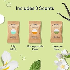 BLUELAND Foaming Hand Soap Refill Tablets, 10-Pack, Garden Blooms Variety Scents, Eco Friendly Cleaning Products, 10 x 9 Fl oz