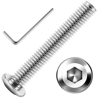 30Pcs M8 Screws, M8 x 50mm Flat Head M8x1.25 Bolt Hex Socket Cap Screws Bolts, M8 Bolts 304 Stainless Steel Furniture Screws Full Thread, Bright Finish & Hex Spanner by Mywish