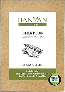 Banyan Botanicals Organic Bitter Melon Seeds (Momordica Charantia) – Easy-to-Plant Culinary Gourd with a Complex Bitter Flavor – 10 Count – Open Pollinated Non-GMO