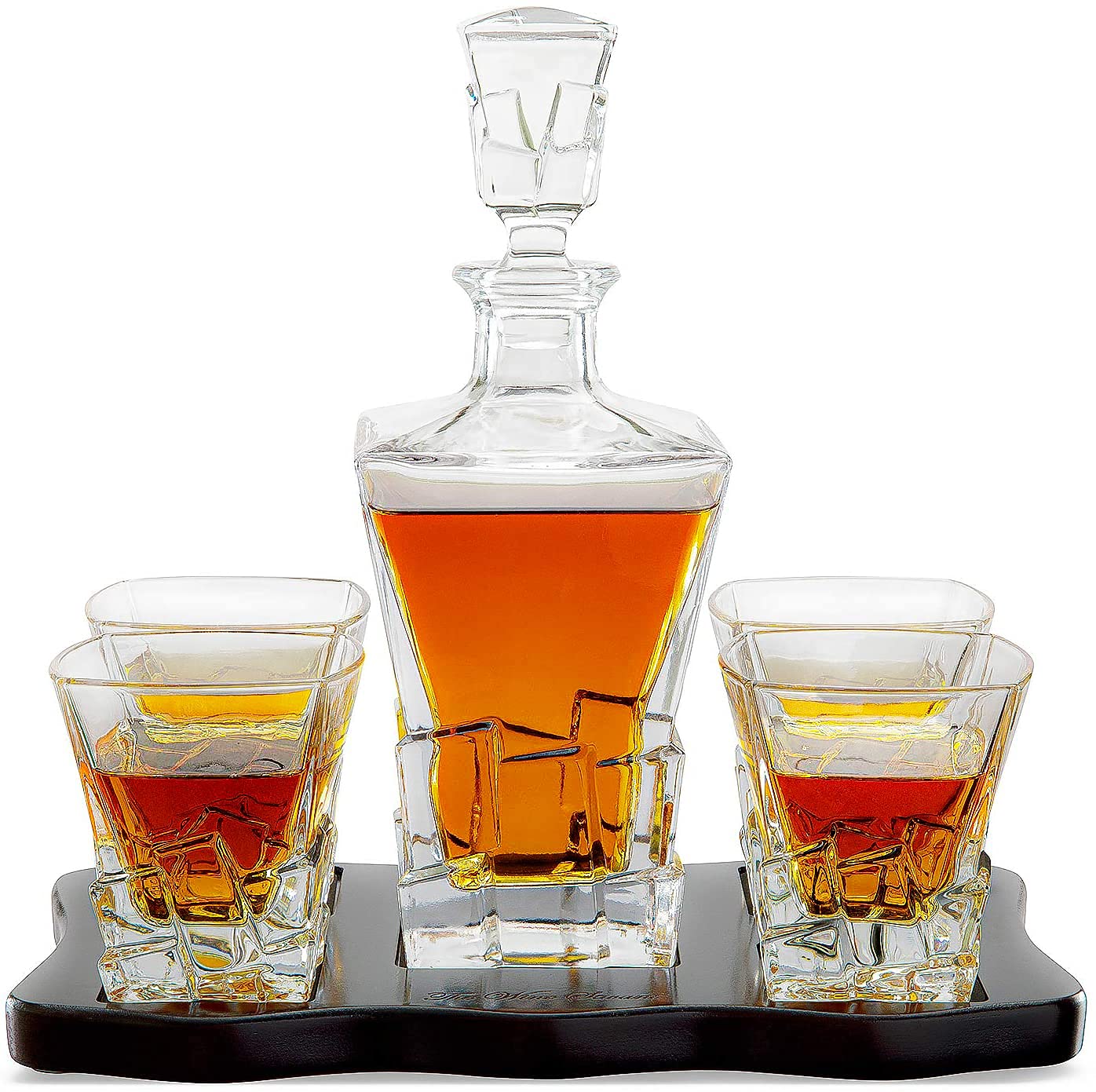 Amazon.com | Ridge Japanese Crystal Whisky Decanter Set with 4