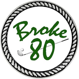 NAVIKA Broke 80 Golf Ball Marker with Hat Clip | Golfing Accessory | Gift for Men and Women Golfers