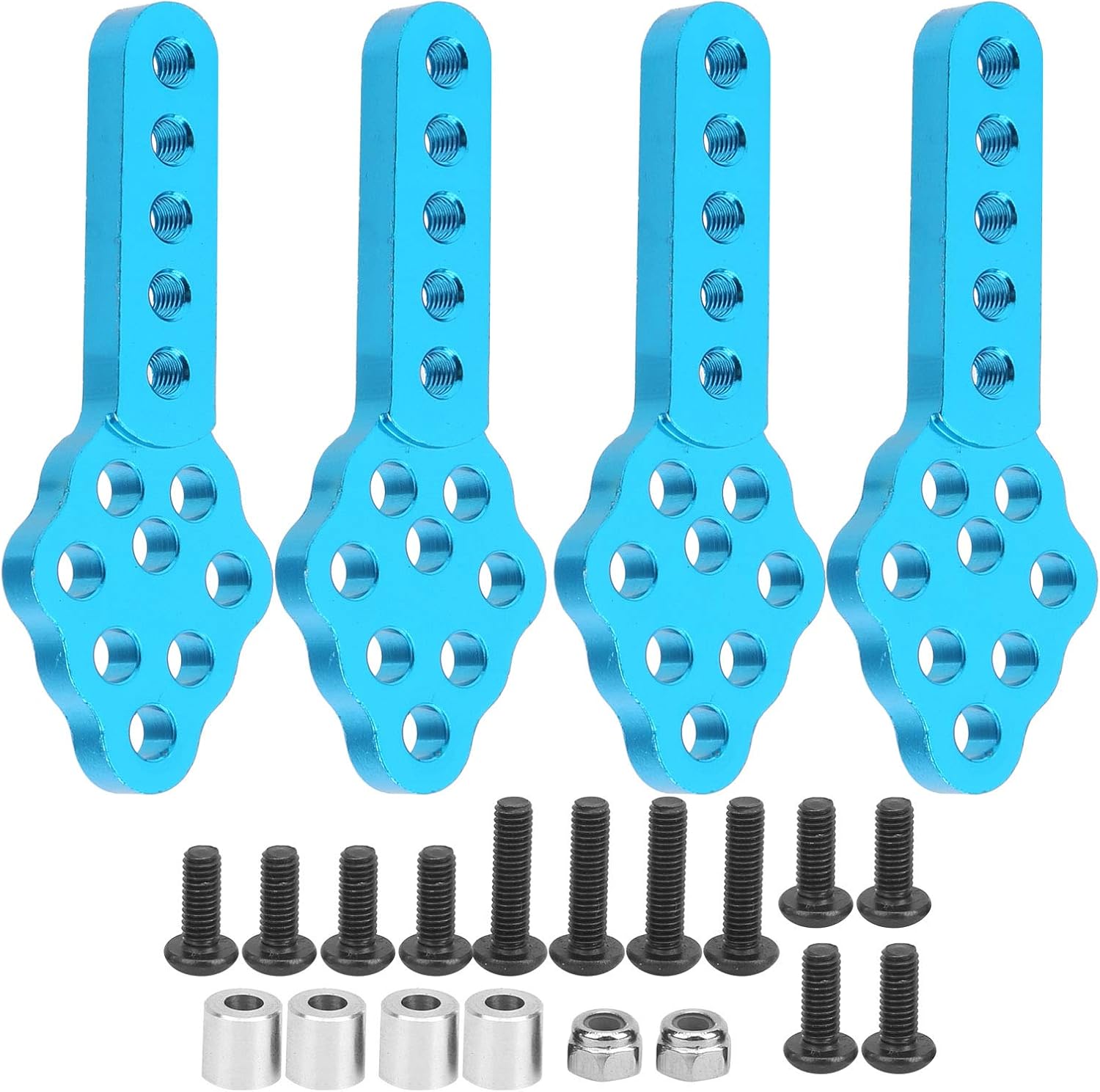 RC Shock Absorber Mount,Adjustable Height Angle,RC Crawler Shock Mount,4Pcs Aluminum Alloy Blue,for RC Enthusiasts,Off-Road Crawling,Model Car Customization