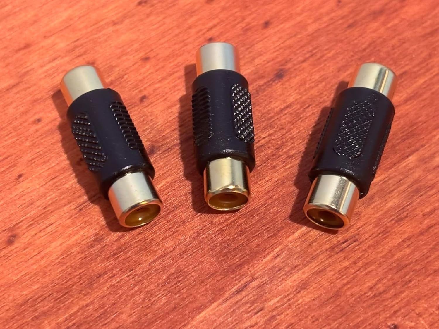 EZYUMM 3-Pack Gold Plated RCA Female to Female Coupler, Audio Video Connector for Phono, Speaker, RCA Cables & Amplifiers