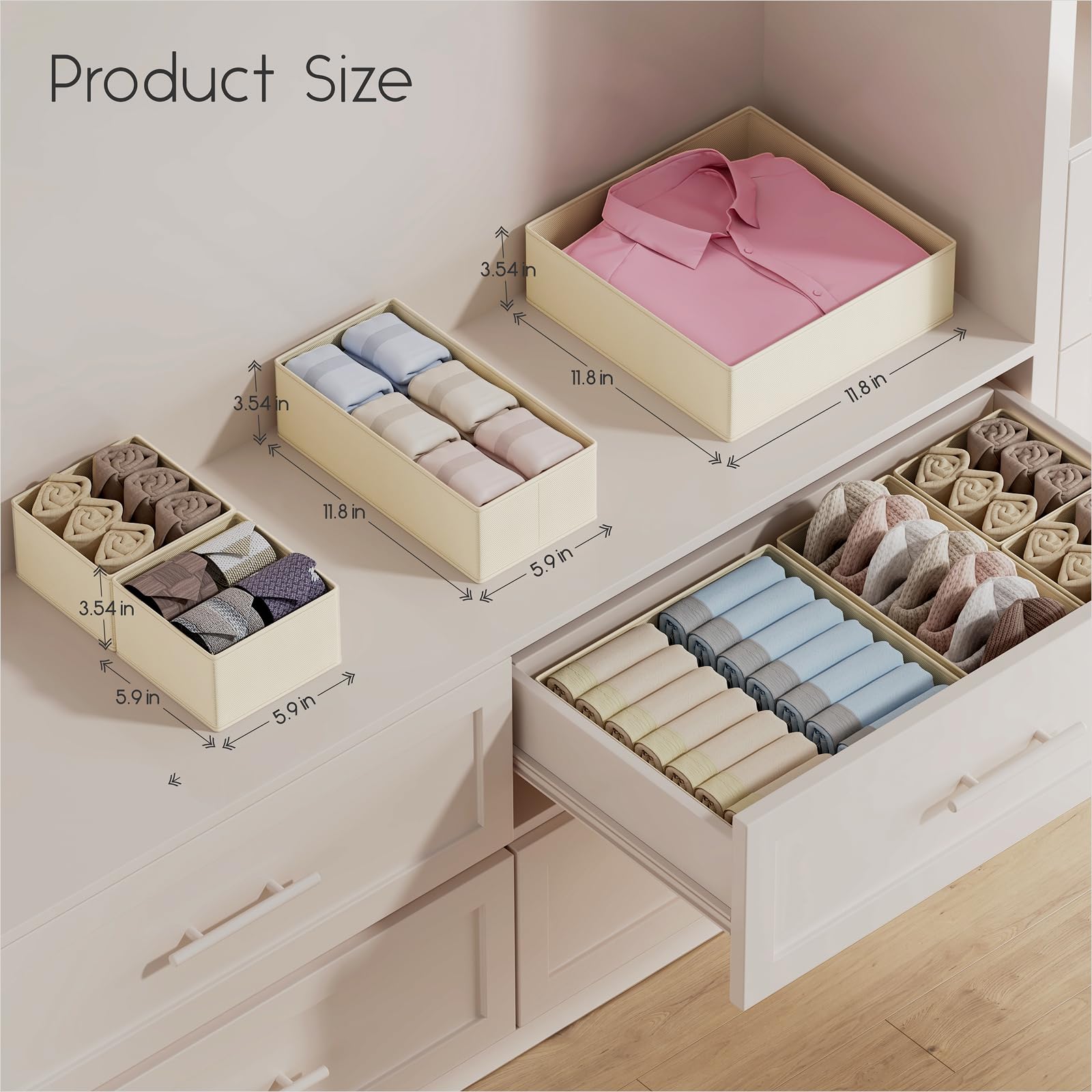 Homsorout Drawer Organisers Foldable Drawer Dividers - Image 2