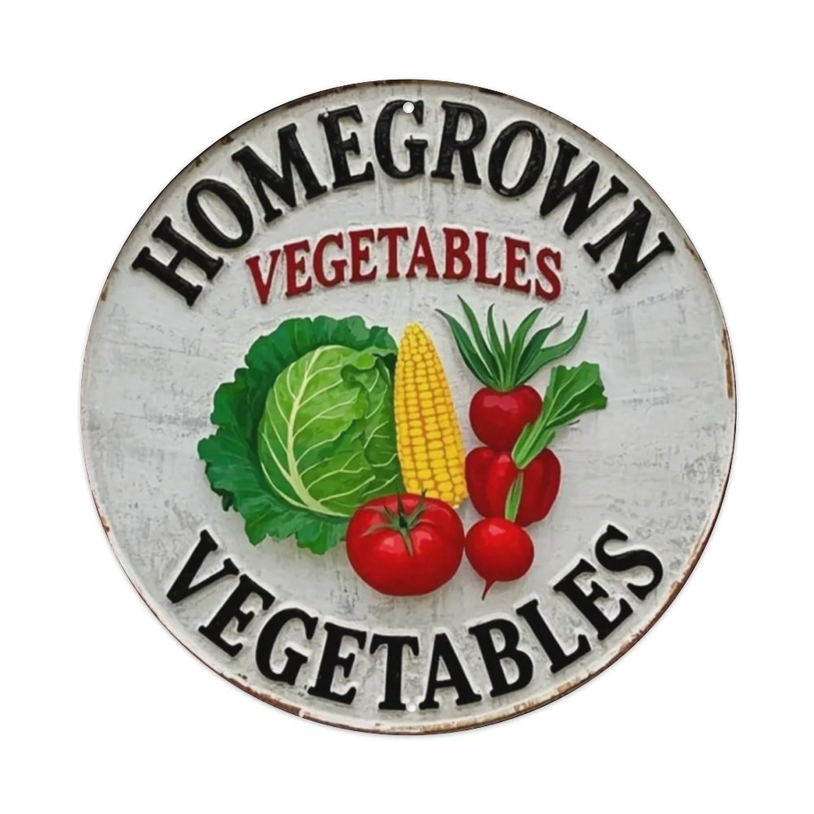 Igtefte Vintage Homegrown Vegetables Tin Sign Style Home Bar Garden Wall Plaque Decor Metal Poster 8X8 Inch