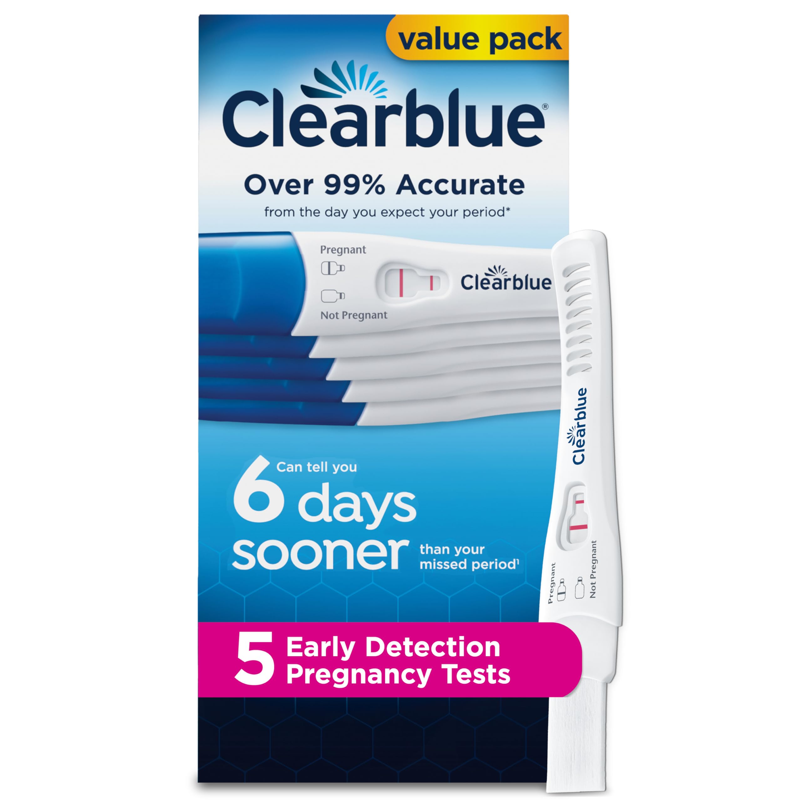 Clearblue Early Detection Pregnancy Test, 5 Ct