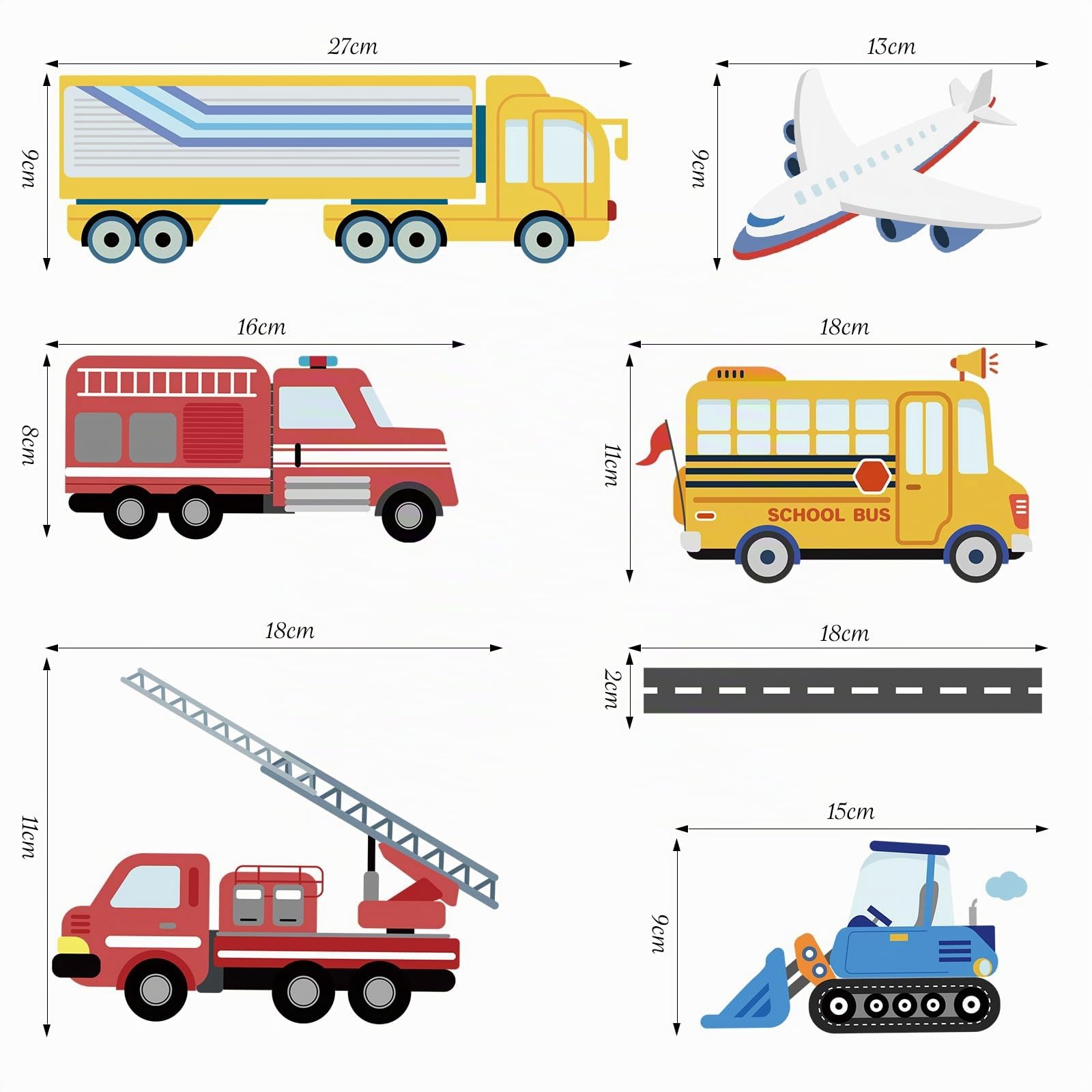 SHUCHING Pegatinas de Pared Infantil Vehículos Vinilo Adhesivo Coches | Vinilo Pared Decorativos para Dormitorio Infantil Habitación Niño