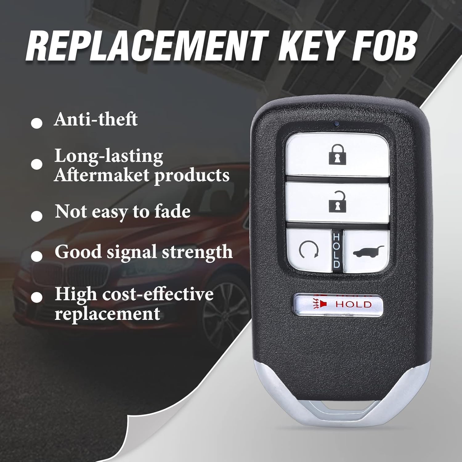 Keymall Smart Key Fob Keyless Entry Remote Start Replacement for Honda Pilot 2016-2018 for Civic CR-V 2017-2020 KR5V2X 5 Buttons 433 Mhz ID47 Chip