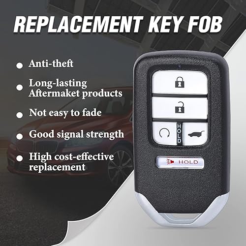 Miniatura 4 de Reemplazo de arranque remoto de entrada sin llave inteligente para Honda Pilot 2016-2018 para Civic CR-V 2017-2020 KR5V2X 5 botones 433 MHz ID47 Chip