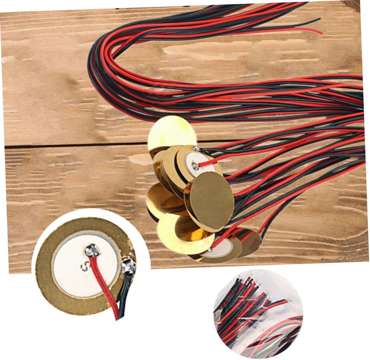 SHOWERORO 12pcs Piezo Discs for Guitar Pickup Piezoelectric Ceramic Element Sound Transducer Diy Acoustic Drum Trigger with Wire for Electronic Projects and Music Instruments