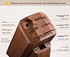XINZUO 8-Piece Knife Block Set 73 Layers Damascus Powder Steel Professional Kitchen Chef's Knife Set Olive Wood Handle with Acacia Wood Knife Block Multifunctional Kitchen Scissors and Diamond