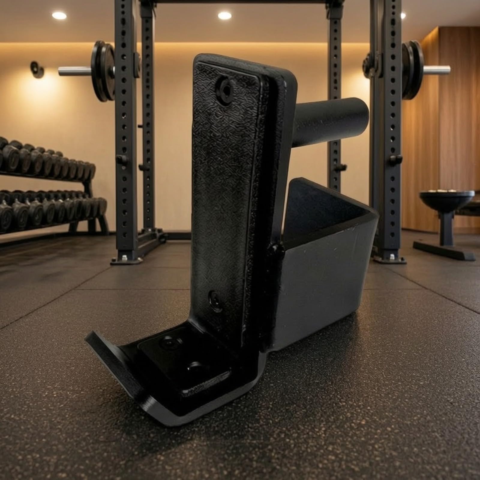 Gancho con Pasador Montaje Seguro Gancho en Estilo J Placa Montaje Resistente Soporte con Base Cur para Gimnasio Casero