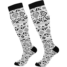 Joisal Black White Tribal Compression Nurse Socks Knee High over the Calf Boot Socks for Men, Unisex, 1 or 2 pairs