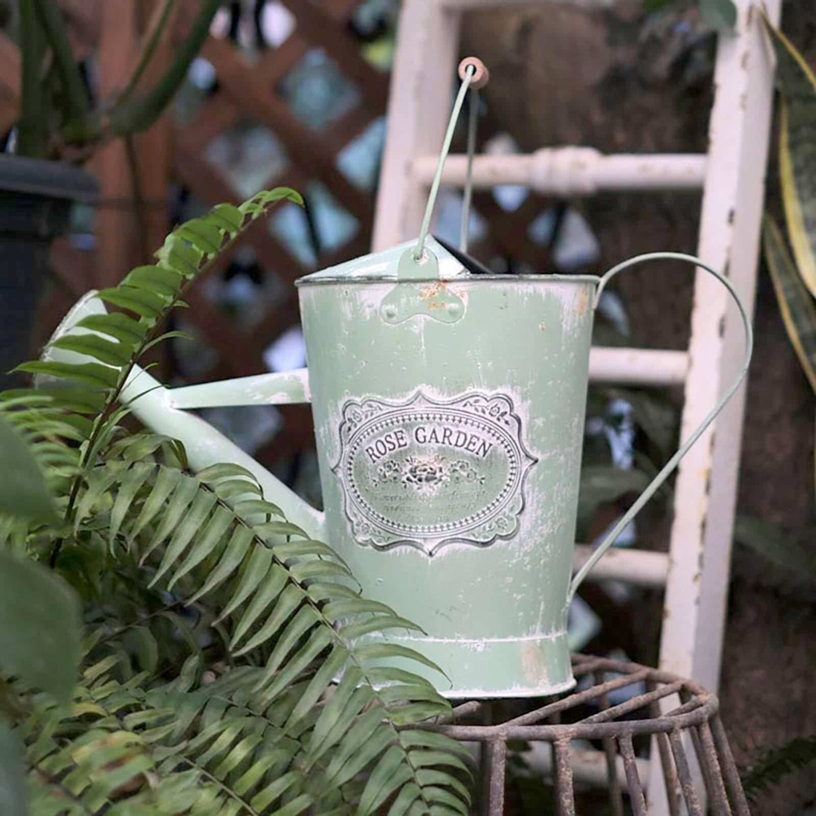 MagiDeal Annaffiatoio Metallo Innaffiatoio Giardino Brocca Irrigazione Recipiente Acqua Piante con Beccuccio Lungo E Manico Curvo Finitura Vintage Anticata Adatto per Balcone Terrazzo Aiuole Casa