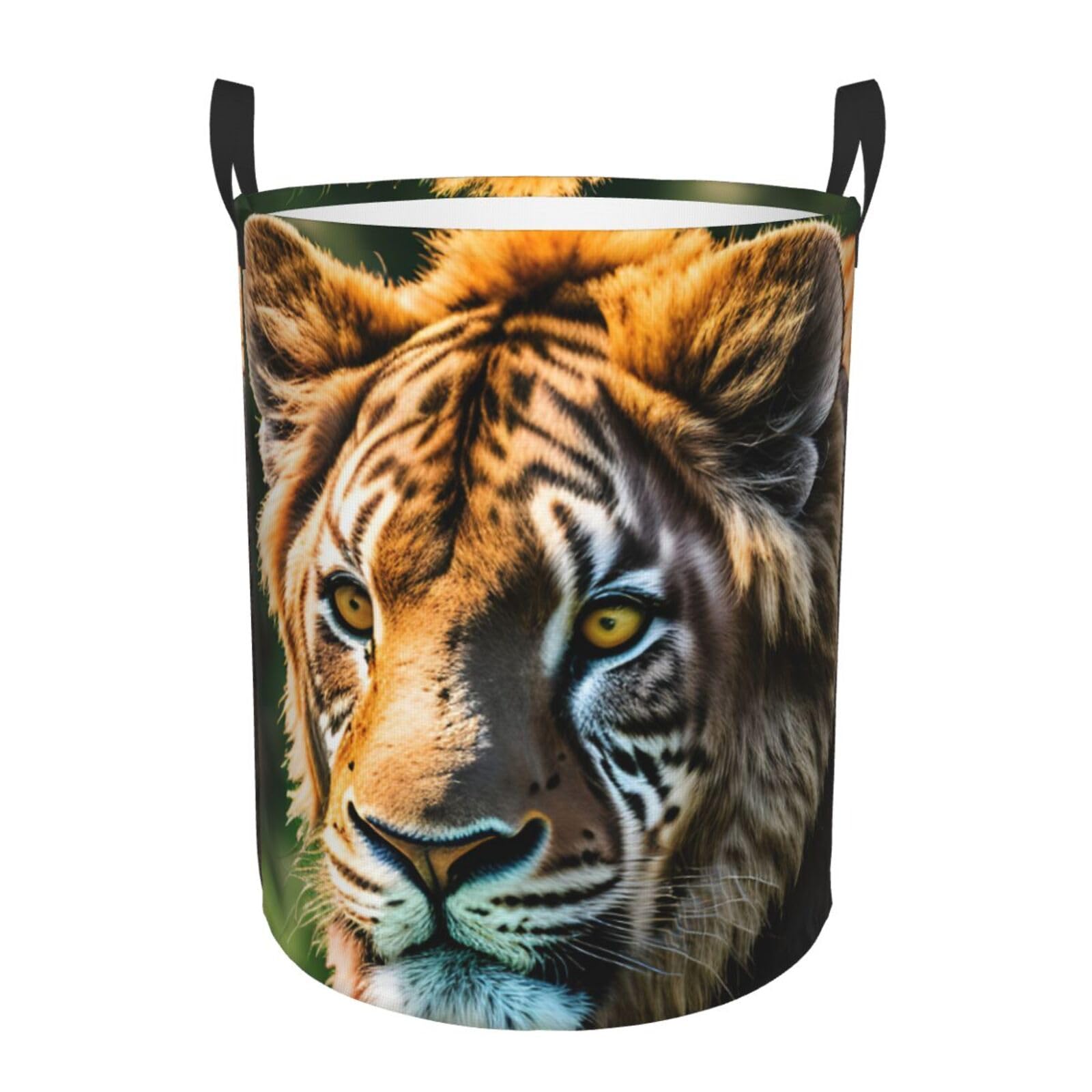 M Collapsible Laundry Hamper Round African animals Print Storage
